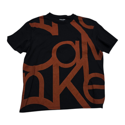 Playera Calvin Klein Mediana M Relaxed Fit Negro Letras