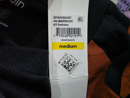 Playera Calvin Klein Mediana M Relaxed Fit Negro Letras