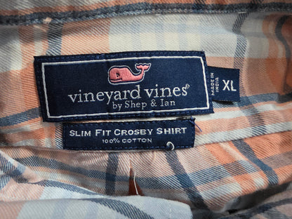 Camisa Vineyard Vines Xgrande Slimfit Cuadro Azul Y Naranja