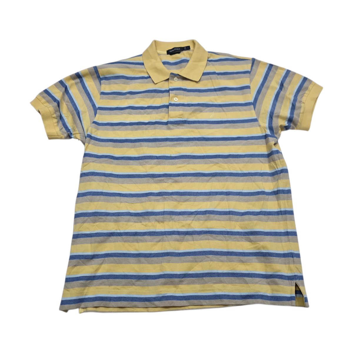 Playera Polo Nautica Grande L Amarillo Lineas