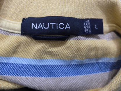 Playera Polo Nautica Grande L Amarillo Lineas