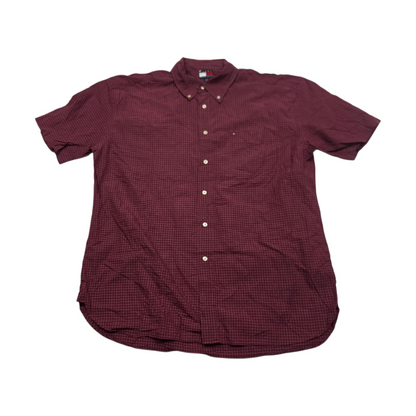 Camisa Manga Corta Tommy Hilfiger Xgrande Xl Rojo Cuadro