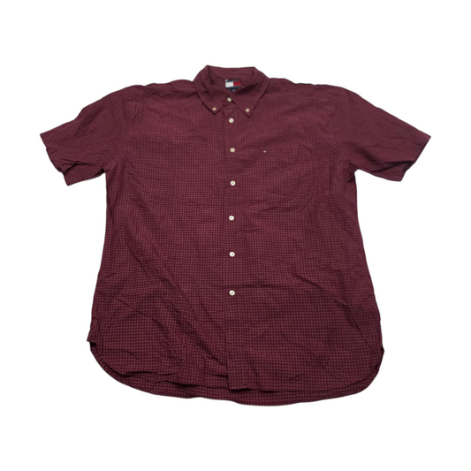 Camisa Manga Corta Tommy Hilfiger Xgrande Xl Rojo Cuadro