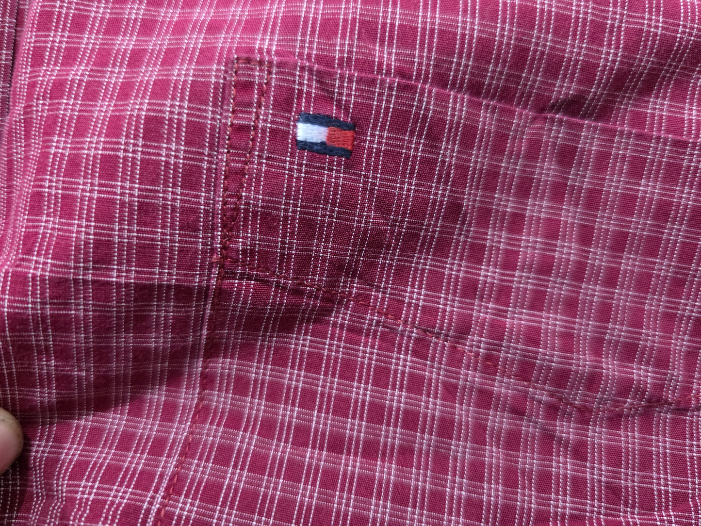 Camisa Manga Corta Tommy Hilfiger Xgrande Xl Rojo Cuadro