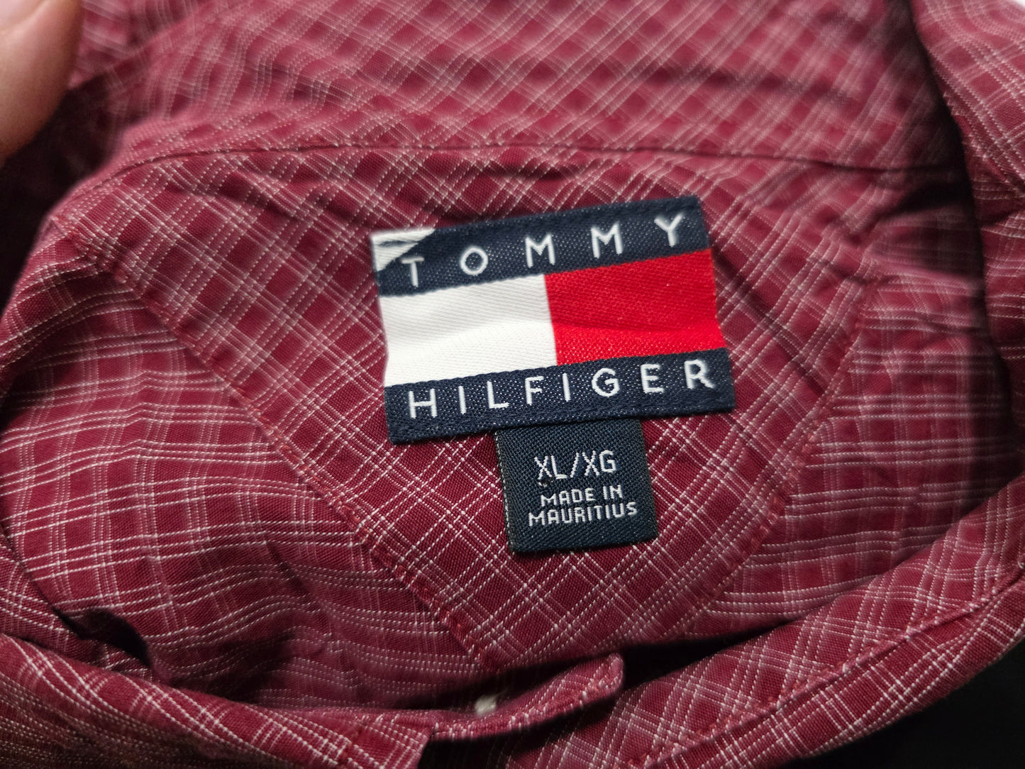 Camisa Manga Corta Tommy Hilfiger Xgrande Xl Rojo Cuadro