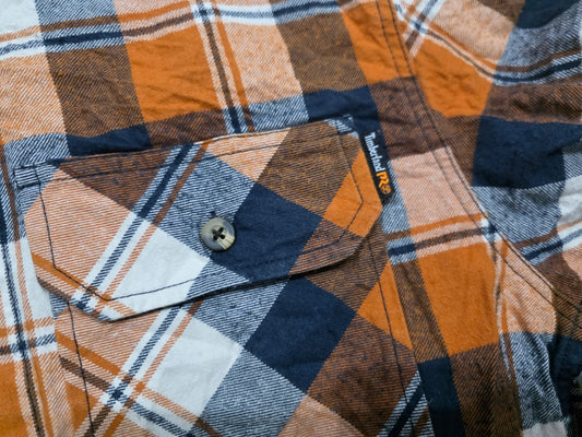 Camisa Timberland Pro Chico S Cuadro Naranja