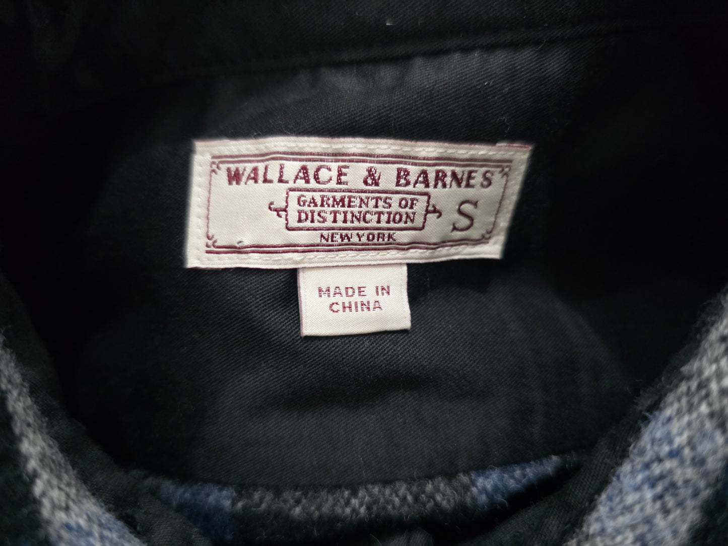 Camisa Wallace And Barnes Chico S Azul Cuadro Gruesa