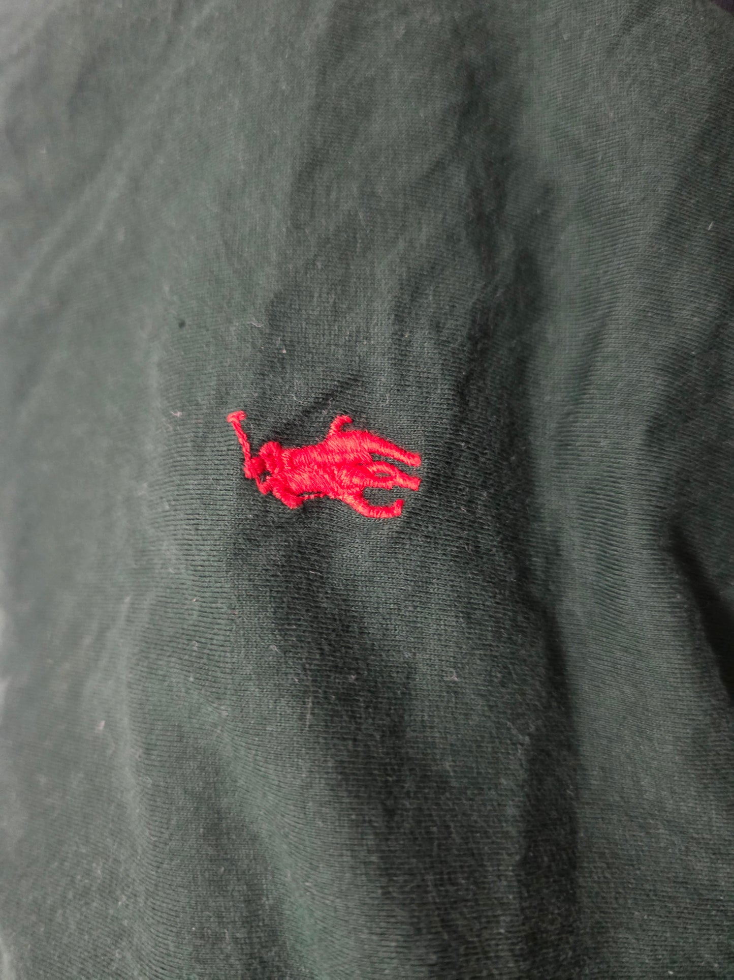 Playera Con Gorro Ralph Lauren Mediana M Verde Pony Rojo