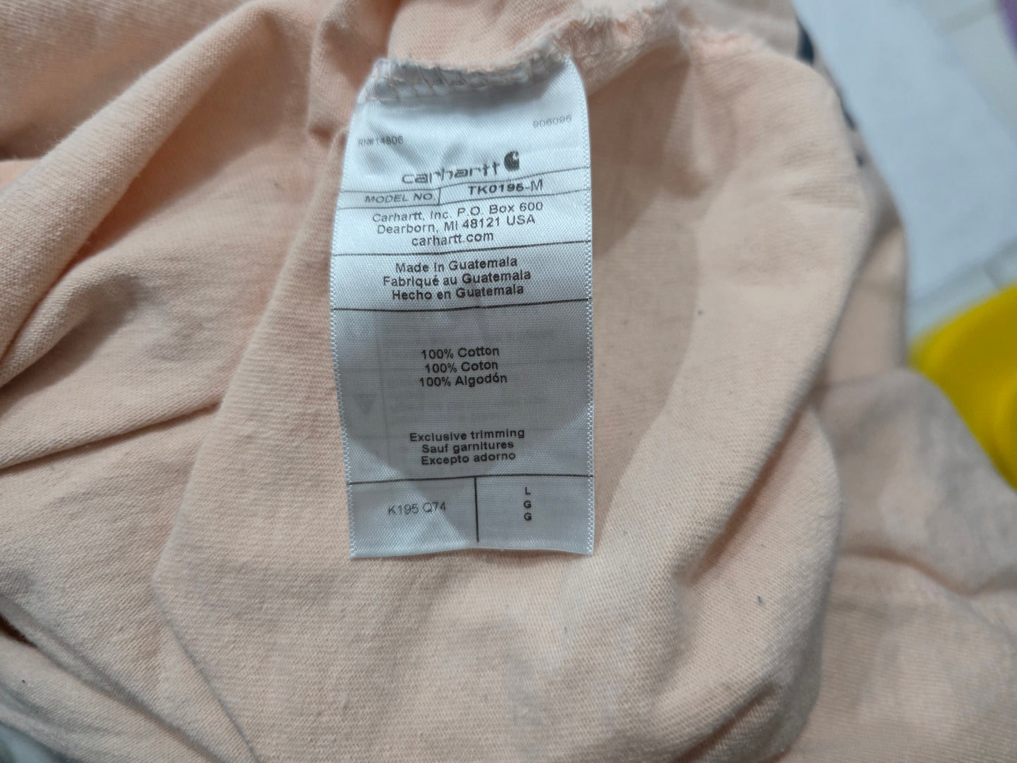Playera Carhartt Grande L Rosa Loose Fit