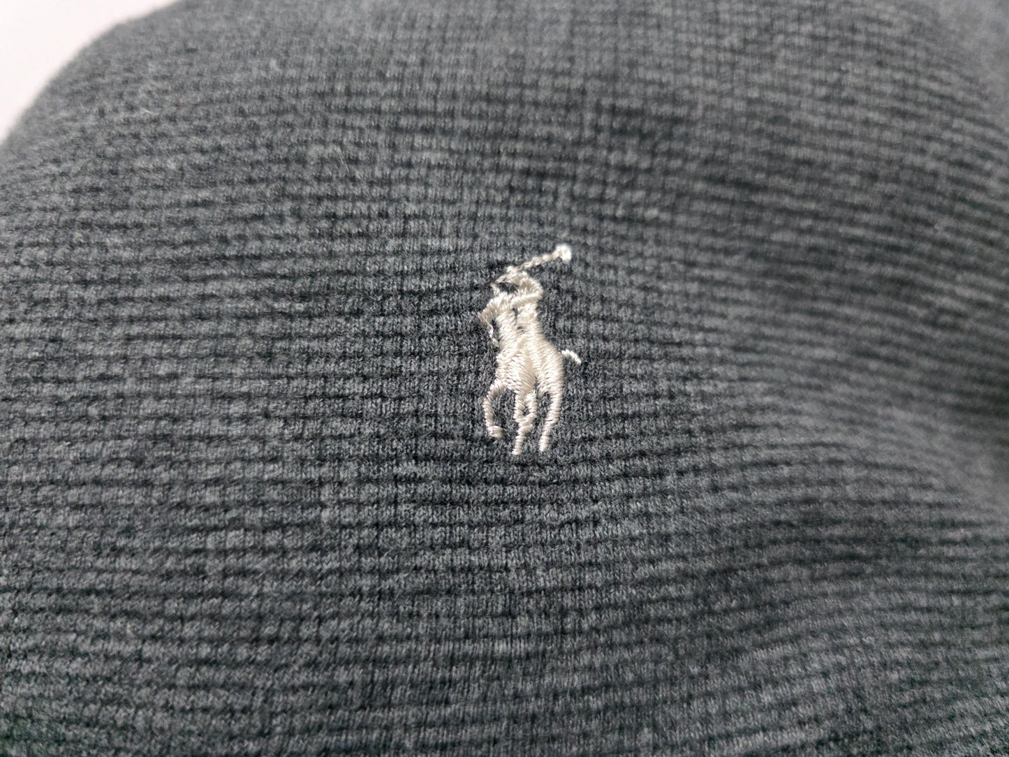 Playera Manga Larga Ralph Lauren Grande L Gris Pony Blanco