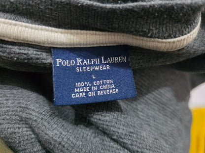 Playera Manga Larga Ralph Lauren Grande L Gris Pony Blanco
