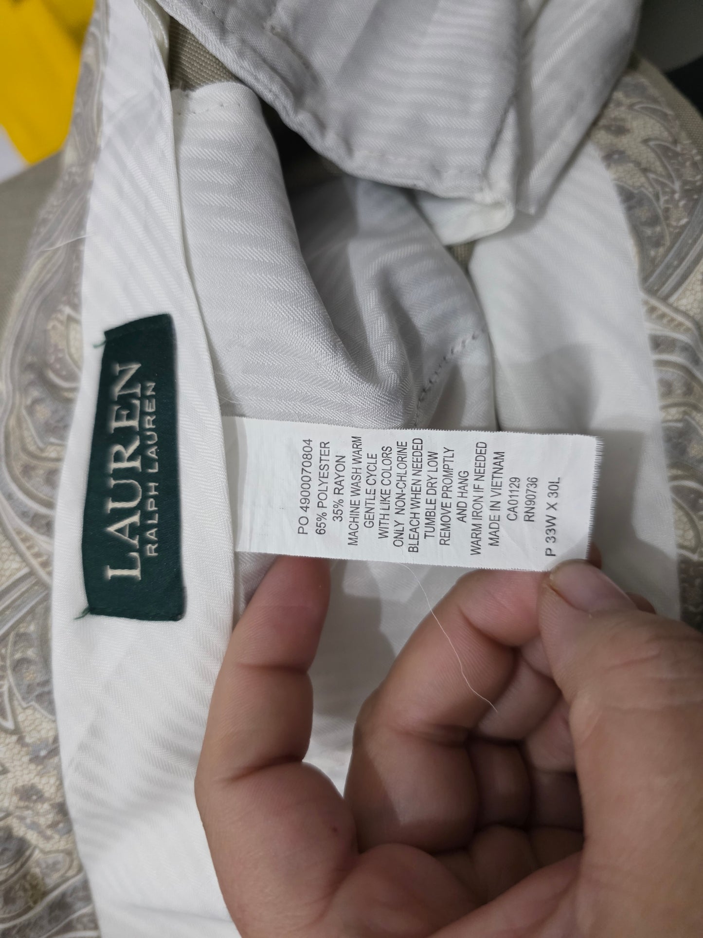 Pantalon Vestir Ralph Lauren 33x30 Recto Cafe