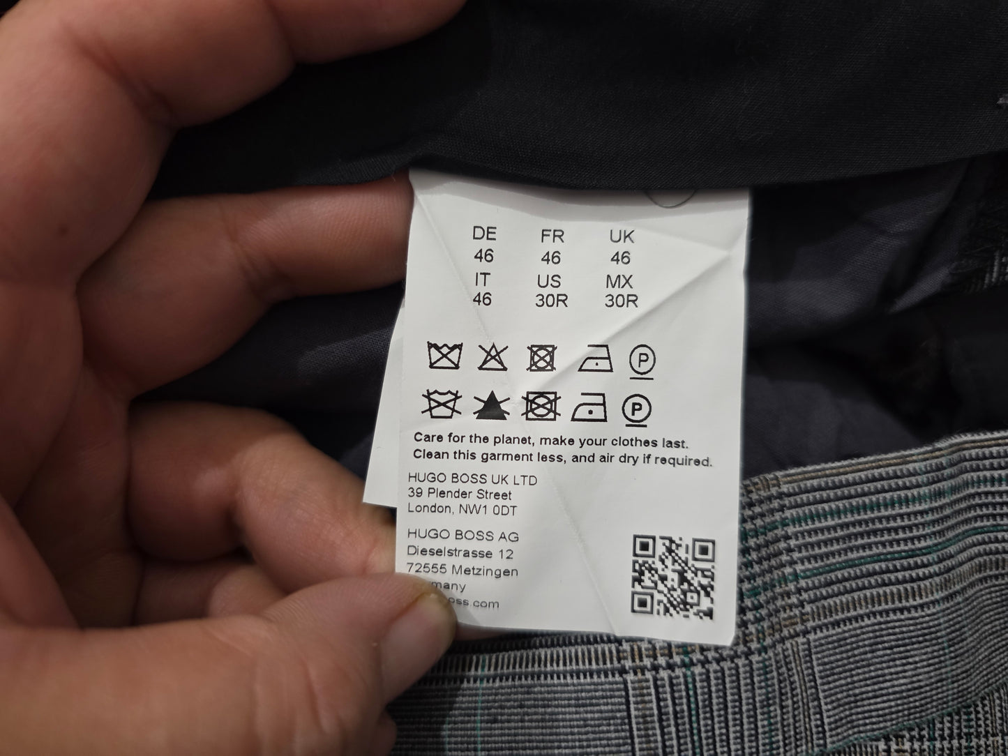 Pantalon Boss 30r Gris Vestir