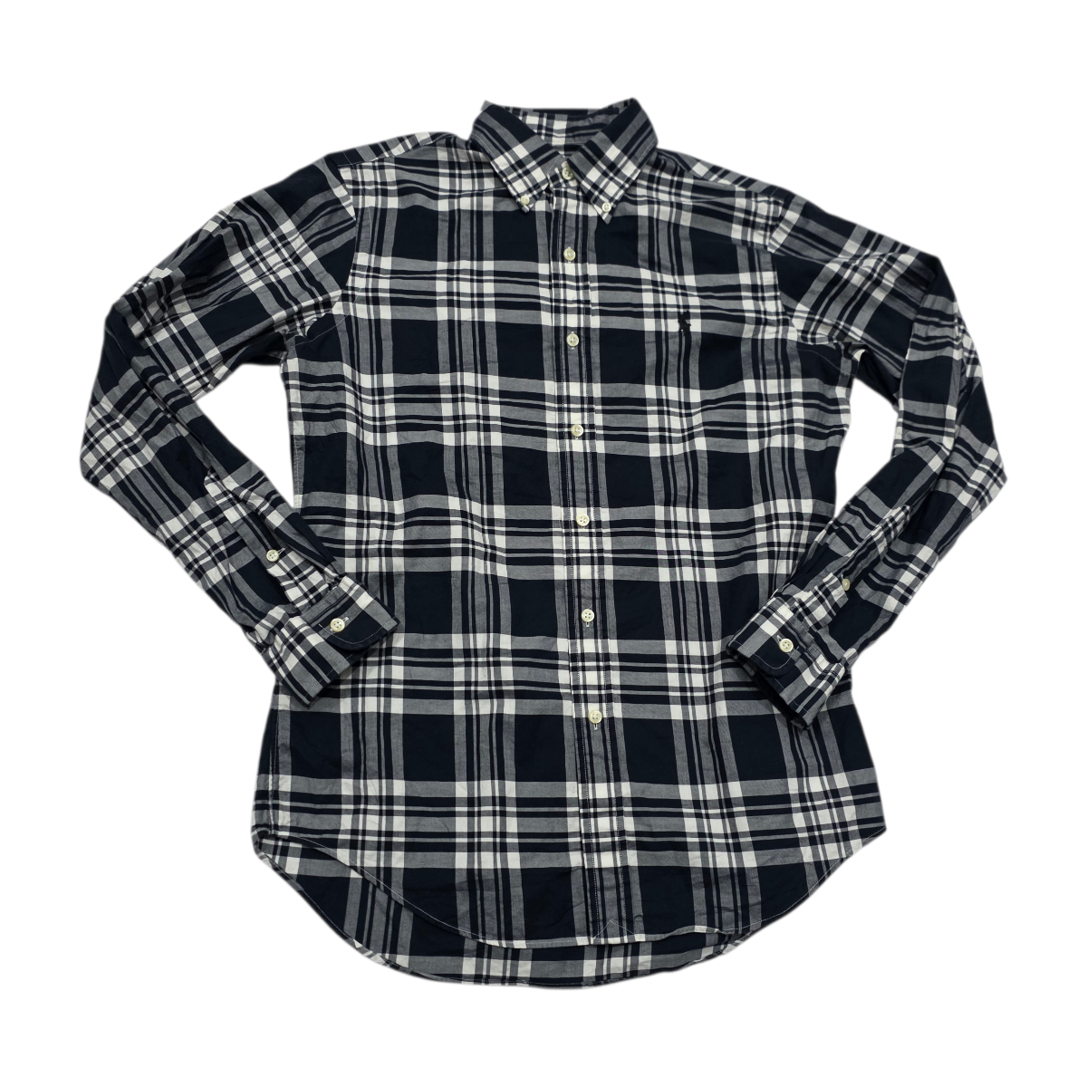 Camisa Ralph Lauren Chico S Cuadro Azul Pony Azul