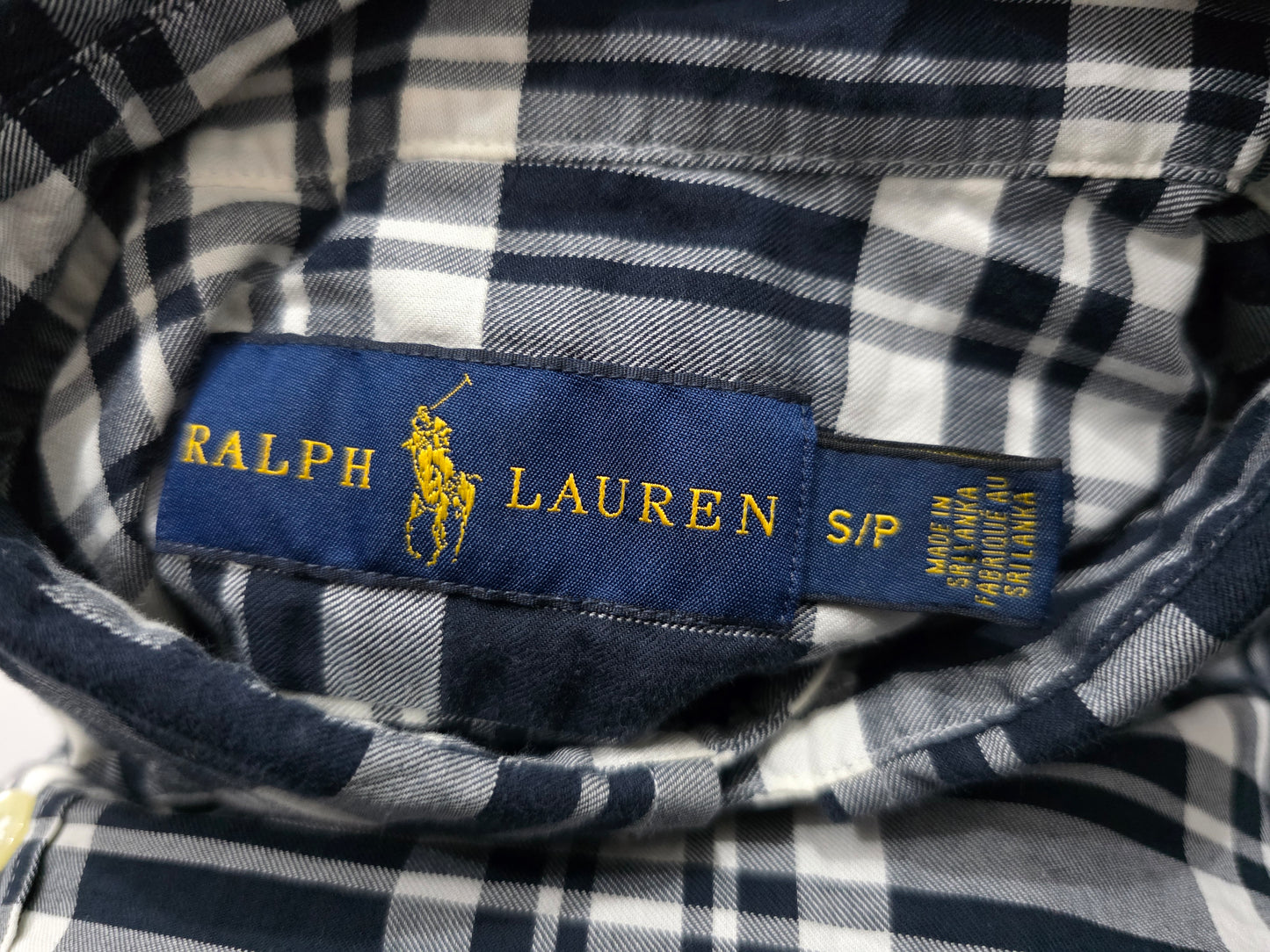Camisa Ralph Lauren Chico S Cuadro Azul Pony Azul