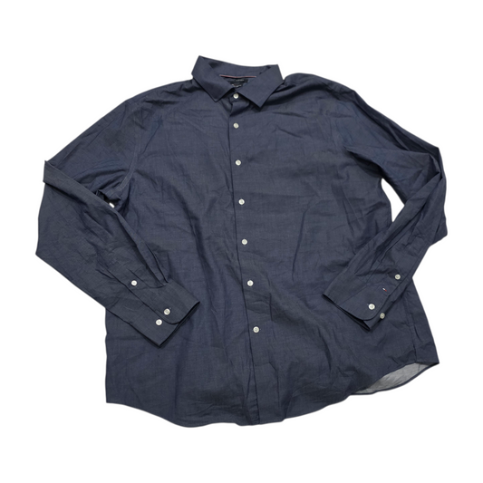 Camisa Tommy Hilfiger Xgrande 17 1/2 36-37 Azul Regular Fit