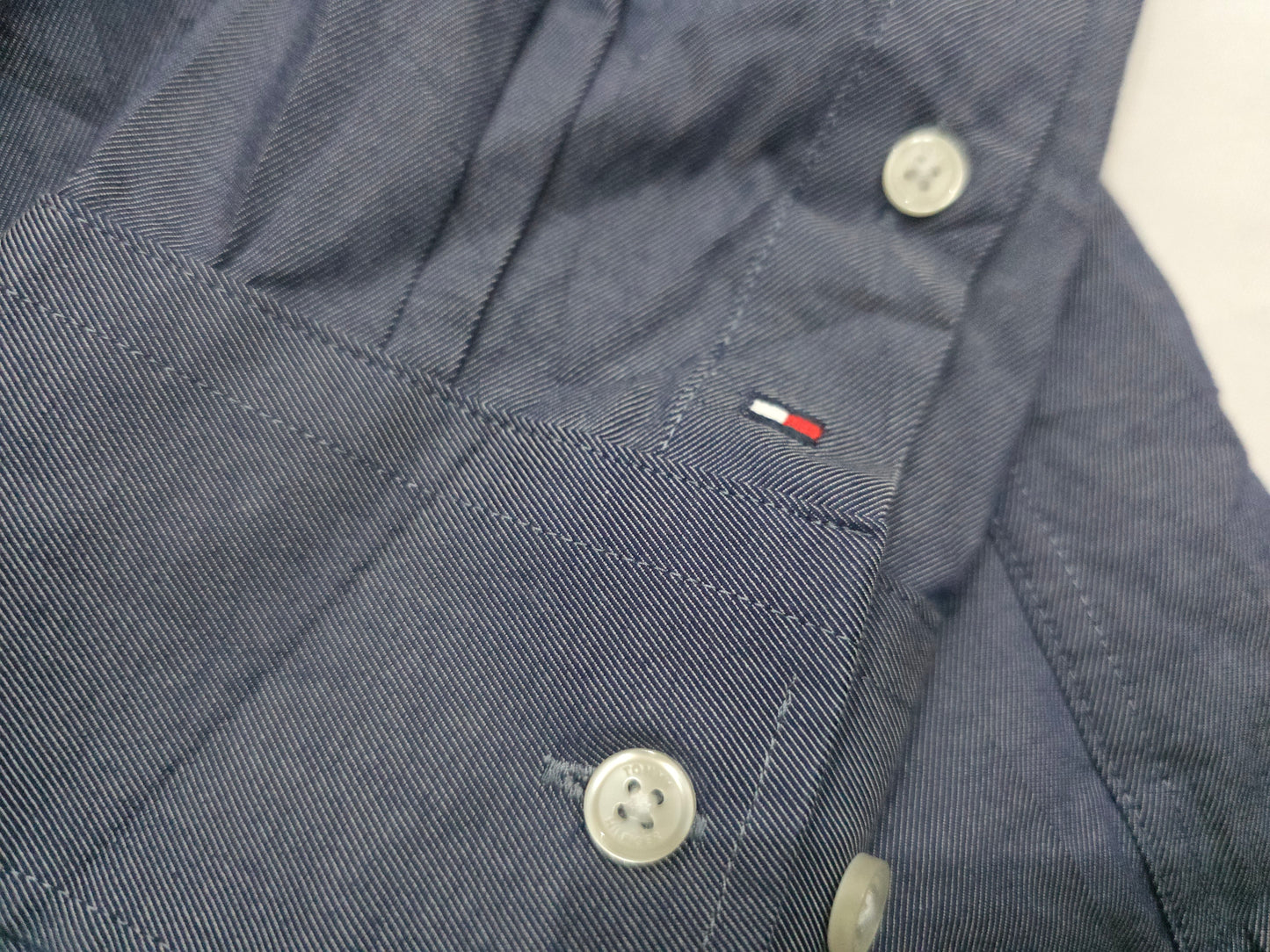 Camisa Tommy Hilfiger Xgrande 17 1/2 36-37 Azul Regular Fit