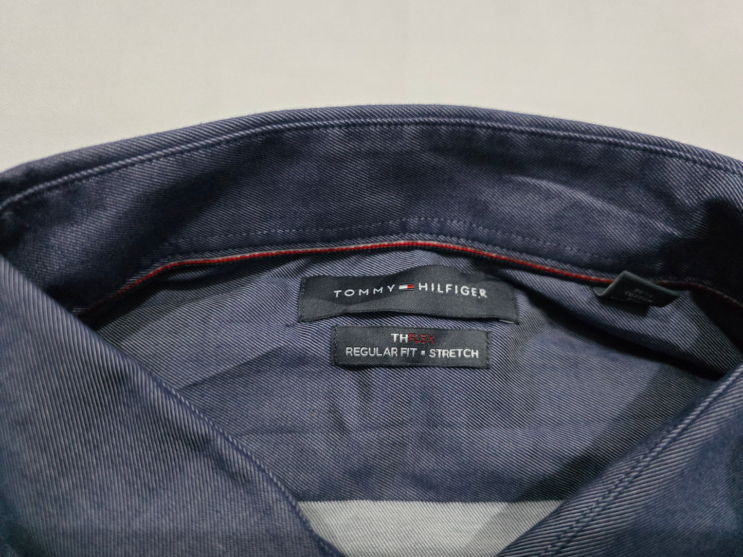 Camisa Tommy Hilfiger Xgrande 17 1/2 36-37 Azul Regular Fit