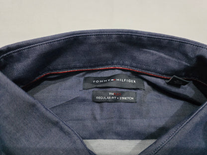 Camisa Tommy Hilfiger Xgrande 17 1/2 36-37 Azul Regular Fit