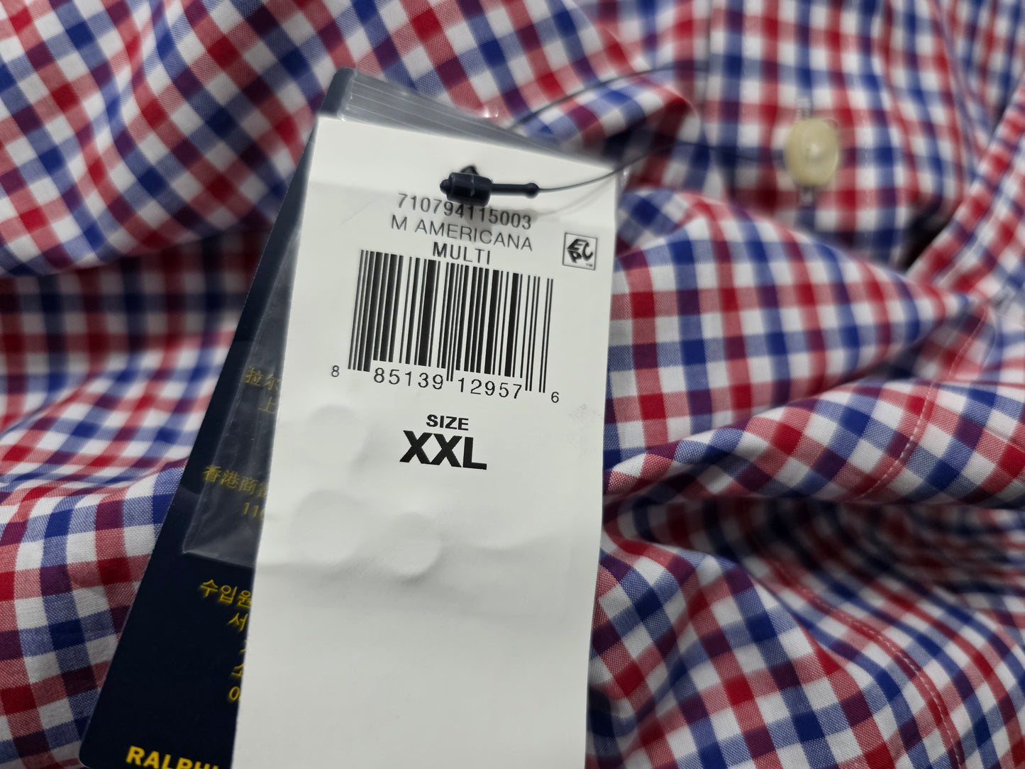 Camisa Ralph Lauren 2xl Classic Fit Stretch Cuadro Rojo