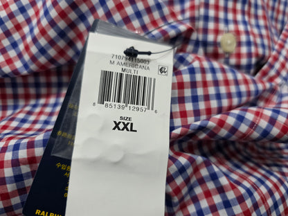 Camisa Ralph Lauren 2xl Classic Fit Stretch Cuadro Rojo
