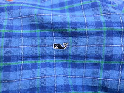 Camisa Vineyard Vines 2xl Azul Cuadro Y Verde