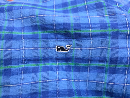 Camisa Vineyard Vines 2xl Azul Cuadro Y Verde