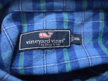 Camisa Vineyard Vines 2xl Azul Cuadro Y Verde