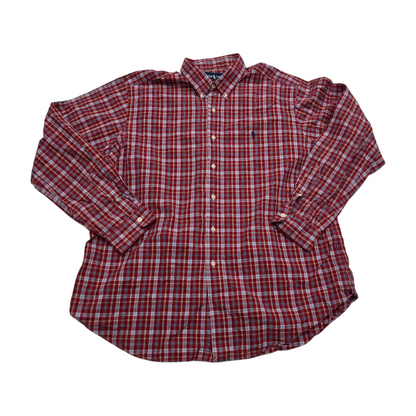 Camisa Ralph Lauren 2xl Classic Fit Cuadro Rojo Pony Azul