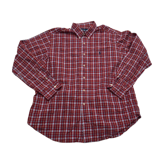 Camisa Ralph Lauren 2xl Classic Fit Cuadro Rojo Pony Azul
