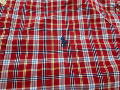 Camisa Ralph Lauren 2xl Classic Fit Cuadro Rojo Pony Azul