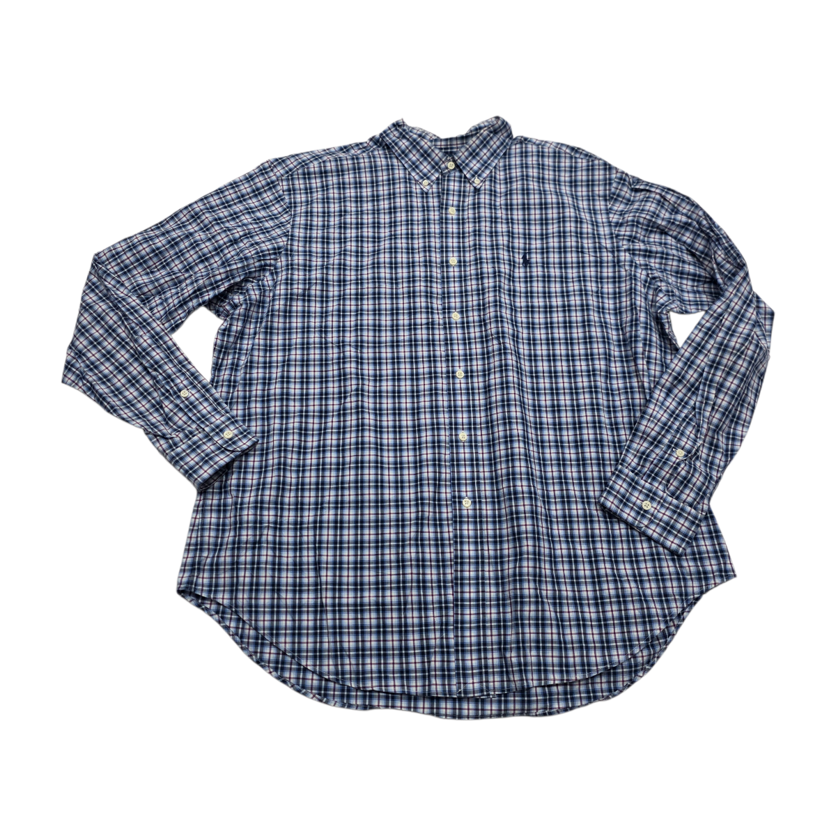 Camisa Ralph Lauren 2xl Classic Fit Cuadro Azul Pony Azul