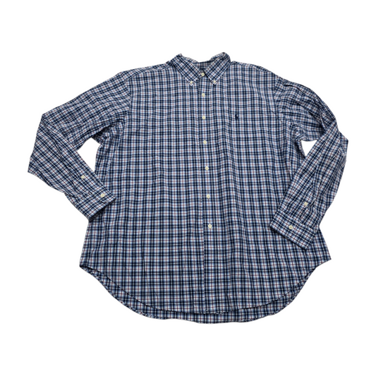 Camisa Ralph Lauren 2xl Classic Fit Cuadro Azul Pony Azul