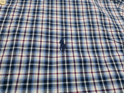 Camisa Ralph Lauren 2xl Classic Fit Cuadro Azul Pony Azul
