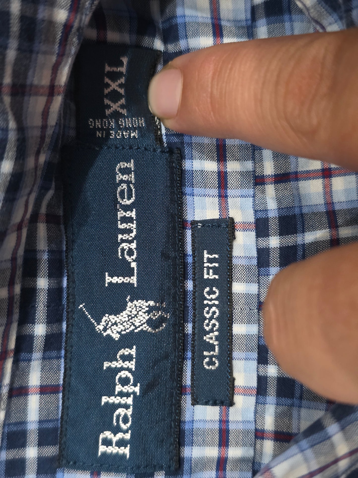 Camisa Ralph Lauren 2xl Classic Fit Cuadro Azul Pony Azul