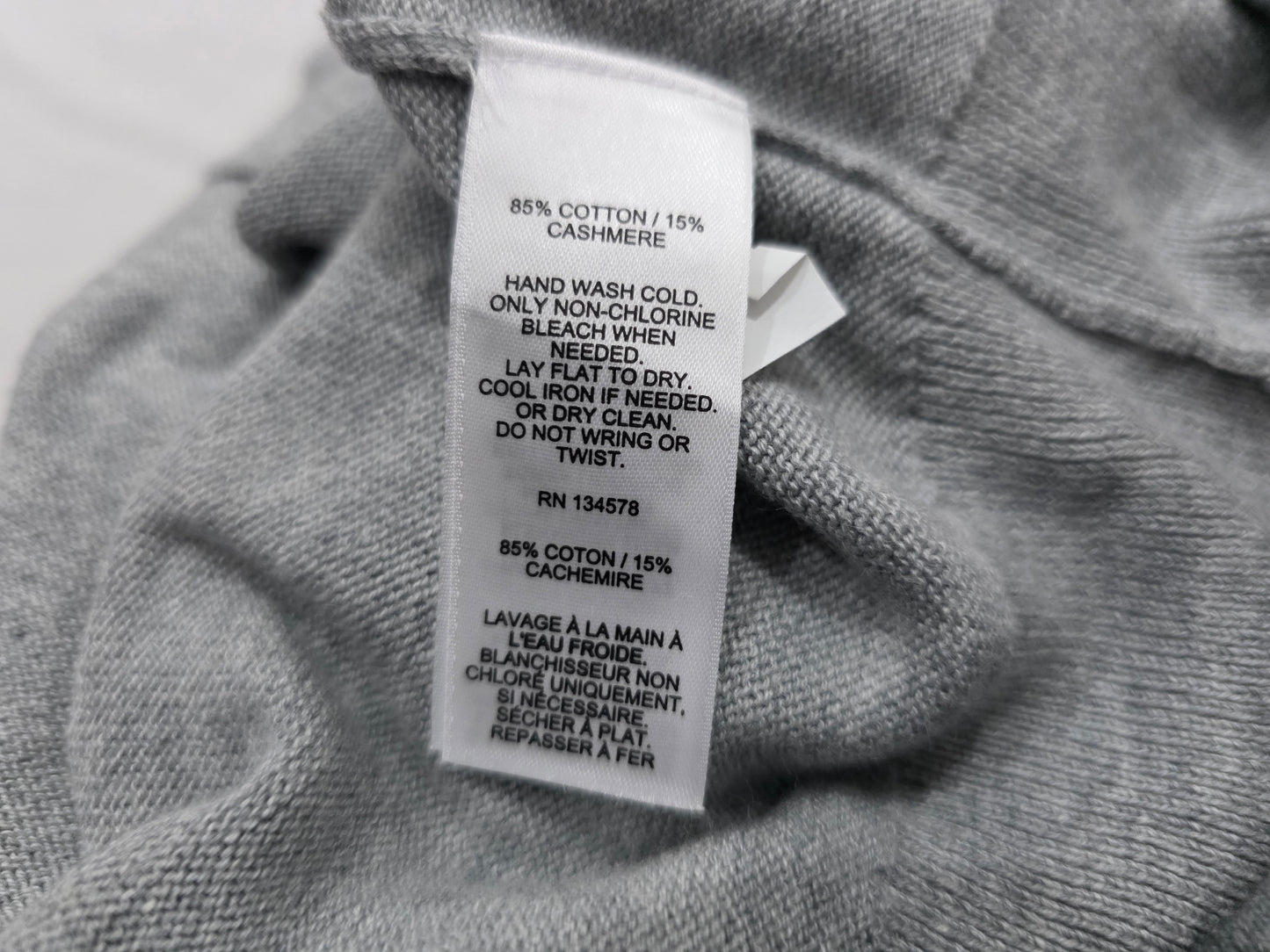 Sueter Vineyard Vines 2xl Gris Cierre Corto Cashmere Algodon