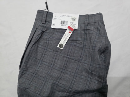 Pantalon Vestir Calvin Klein 32x30 Gris Cuadro Slimfit