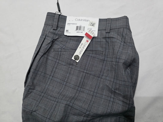Pantalon Vestir Calvin Klein 32x30 Gris Cuadro Slimfit
