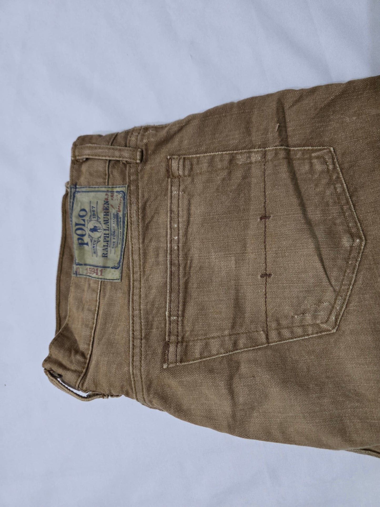 Pantalon Ralph Lauren 34x30 Recto Cafe Deslavado Ponys