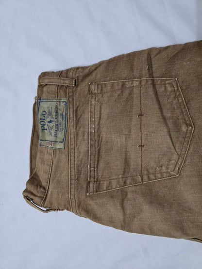 Pantalon Ralph Lauren 34x30 Recto Cafe Deslavado Ponys