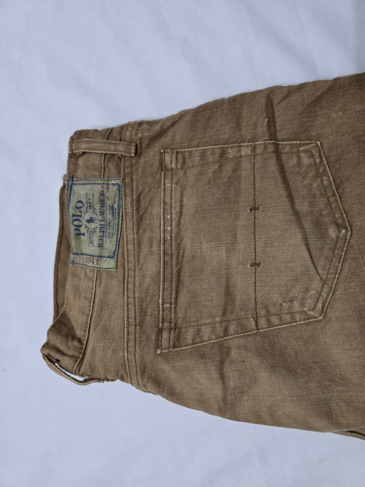 Pantalon Ralph Lauren 34x30 Recto Cafe Deslavado Ponys
