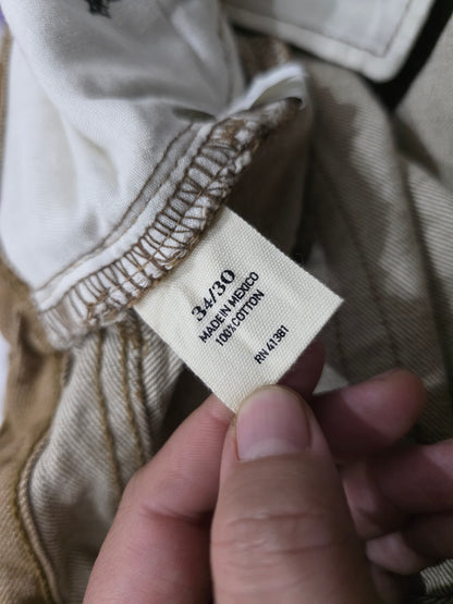 Pantalon Ralph Lauren 34x30 Recto Cafe Deslavado Ponys
