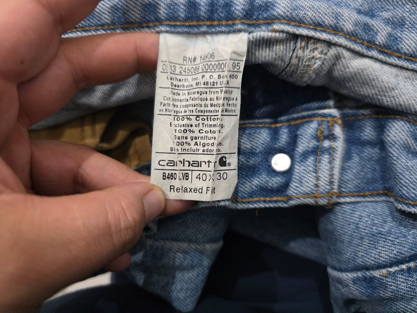 Pantalon Carhartt 40x30 Relaxed Fit Azul Claro