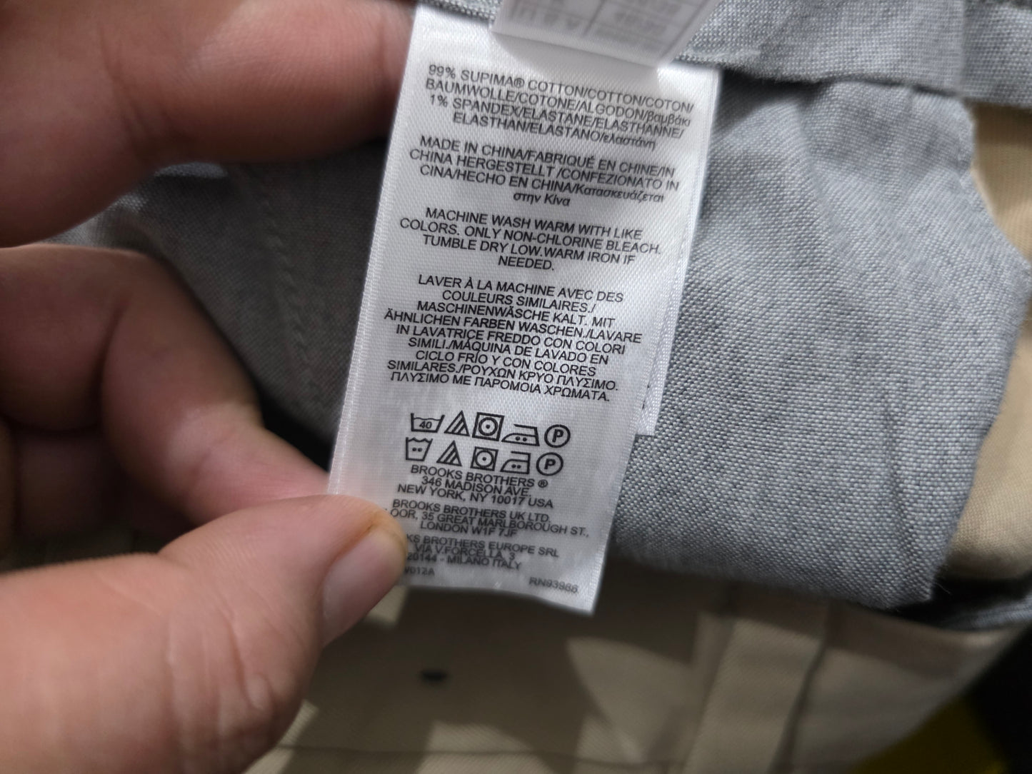 Pantalon Brooks Brothers 46x30 Recto Cafe