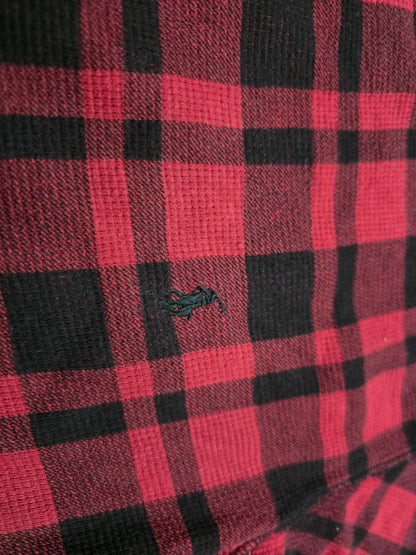 Playera Manga Larga Ralph Lauren Chico S Rojo Y Negro Cuadro
