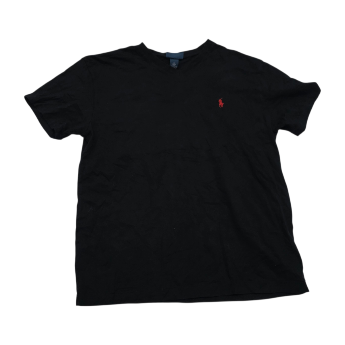 Playera Ralph Lauren Mediana M Negro Pony Rojo