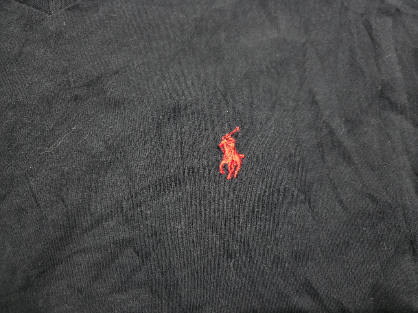 Playera Ralph Lauren Mediana M Negro Pony Rojo