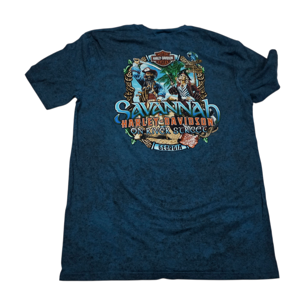 Playera Harley Davidson Grande L Azul Savannah