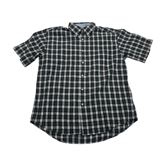 Camisa Manga Corta Tommy Hilfiger Grande L Cuadro Verde