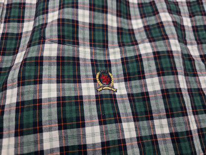 Camisa Manga Corta Tommy Hilfiger Grande L Cuadro Verde